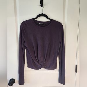 Athleta Twist Front Coaster Luxe Sweatshirt, Eggplant Purple, size XS